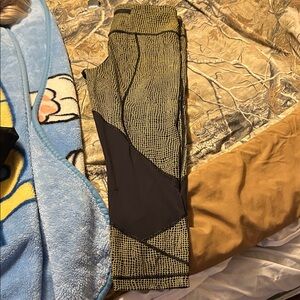 Lululemon Athletica Yellow and Black Geometric Leggings